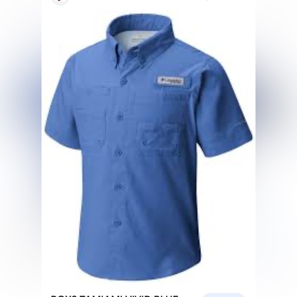 Columbia Tamiami PFG Blue Fishing Shirt size large 14-16 - Picture 1 of 6